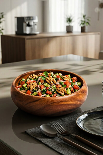 Snippy Bowly - Medium Size Salad Presentation Bowl Acacia Bowl Wooden Present...