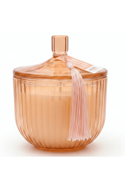 AKDC Home Fragrance Immersion & Golden Pink Decorative Scented Candle with Gl...