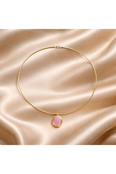 ACCESORİOS Kalıp Pembe - Mavi Taşlı Kolye