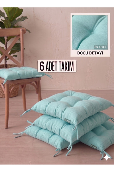 Mirayra Tekstil Set od 6 jastuka za stolice, vezanih, pufnastih, za kuhinju i...