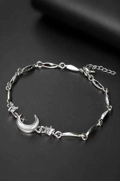 The Collection Moon Figured Stone Bracelet Adjustable Women's Bracelet
