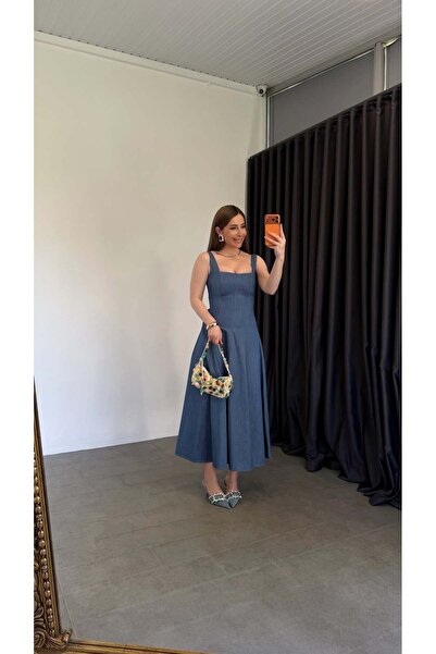 elif teke Arya Denim Dress Blue