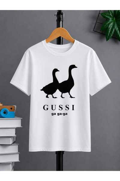 VODEXA Unisex majica prekomernog kroja GUSSI sa printom, 100% pamuk, udoban kroj