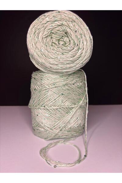 Ana&Kuzusu İplik Turquoise, Floss Water Green Sequin Mix Viscose Cotton Bambo...
