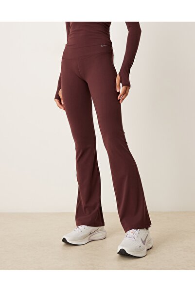 Nike Dri-Fit Zenvy High-Waisted Flared Leg Training Yüksek Belli Bordo Kadın ...