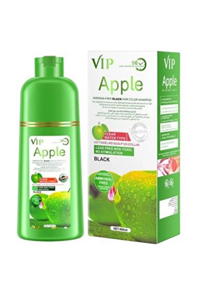 Vip Ammonia-Free Apple Extract Black Hair Dye Shampoo - 400 ml