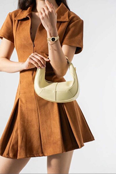ÖZÜM ÇANTA Emmy Model Women's Hand and Shoulder Crossbody Bag Yellow