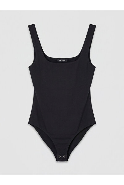 LC Waikiki Nevavm Square Collar Women's Snap Fastener Bodysuit