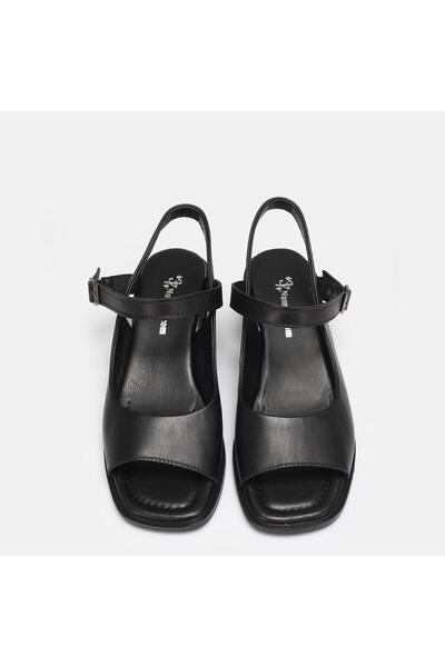 37Numara Women's Large Size Women's Heeled Sandals Genuine Leather 41-42-43-4...
