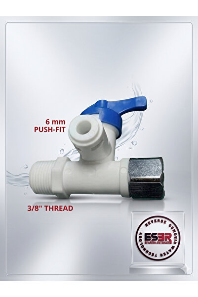 ESER Su Arıtma Cihazı Hat Alma Aparatı 3/8'' 6 mm Hortum Bağlantılı Kolay Mon...