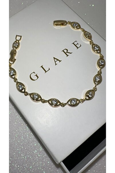 GLARE JEWELRY CO سوار من الفولاذ المقاوم للصدأ مرصع بحجر الزركون بتفاصيل أساس...