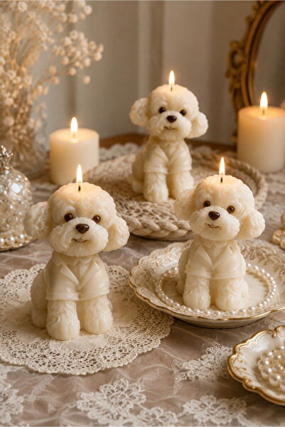 STYLUX Trio Puppy Love - Set of 3 scented soy wax candles, adorable gift read...