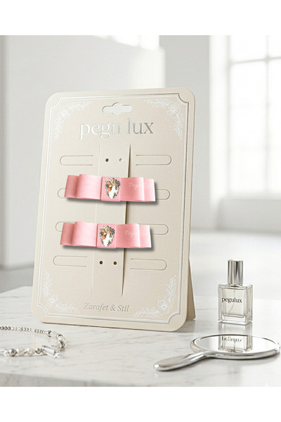 pegu baby collection Pachet de 2 agrafe cu panglică grograin roz, mici, mini,...