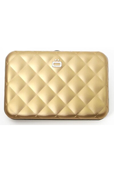 Ögon OGON Aluminum Wallet Quilted Button - Gold