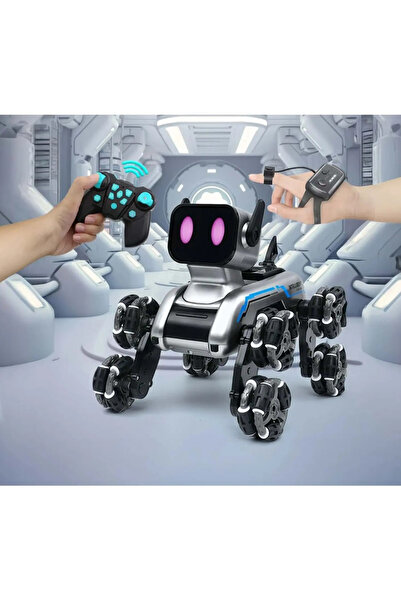 Dynego Oyuncak Robot Bilekten Kontrol 8 Teker Buharlı Şarjlı Köpek Robot Arab...