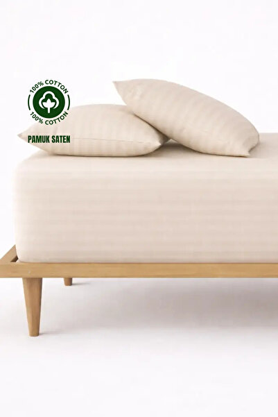 sutra 100% Cotton Satin Solid Color Double Fitted Sheet Set