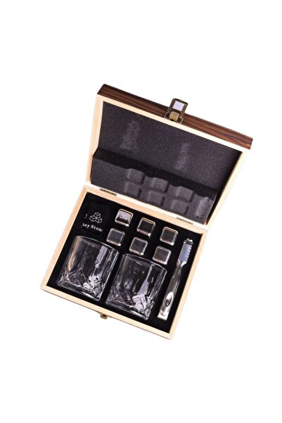 lavella Set de servire whisky, accesorii: 2 pahare, 8 cuburi, 1 clește, 1 săc...