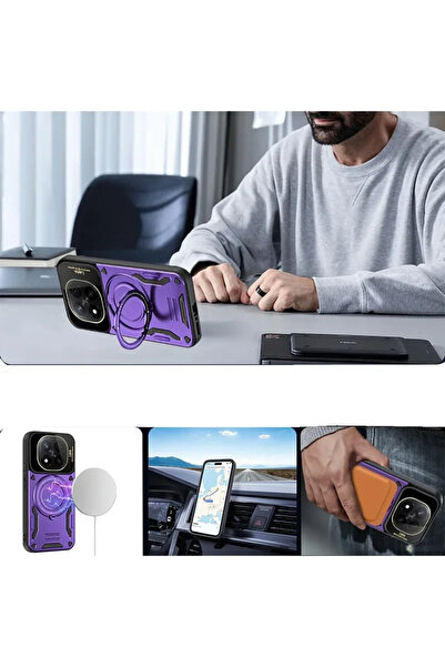 Generic Brand Redmi Note 14 Pro 5g Case with Joy Lens Stand - Purple