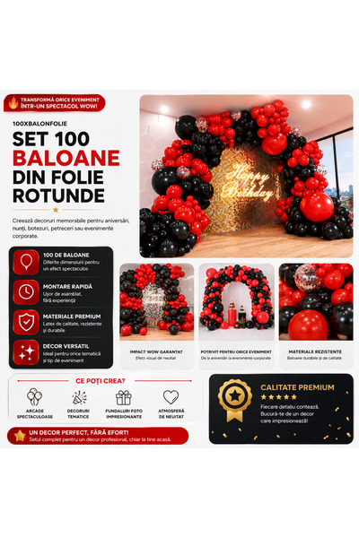 OEM SET OF 100 ROUND FOIL BALLOONS (RO-V03) (Aquat-100XBALO)