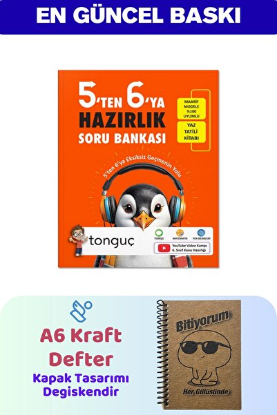Tonguç Yayınları 5'ten 6'ya Hazırlık Kitabı - Kraft Defter A6