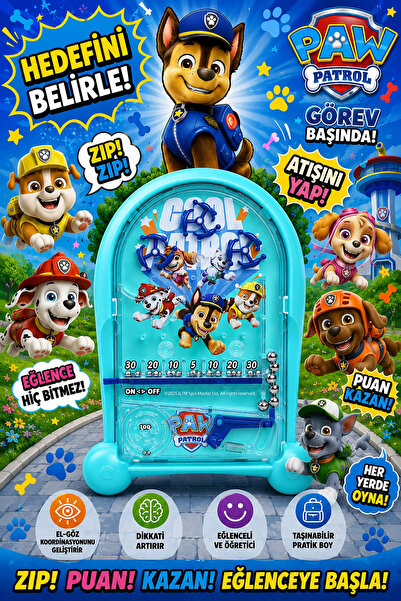 BigsToy Lisanslı Paw Patrol Pinball Oyunu - Eğitici Beceri Oyuncağı NHN84Açık...