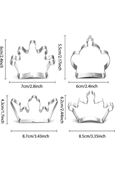 BPA Silk Route 4 PCS Kitchen Baking Cutter, Crown Cookie Cutter, Cartoon Bisc...