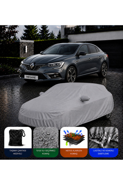 COCEM Renault Megane 4 Sedan Premium Araç Brandası Su Geçirmez UV Korumalı Ta...