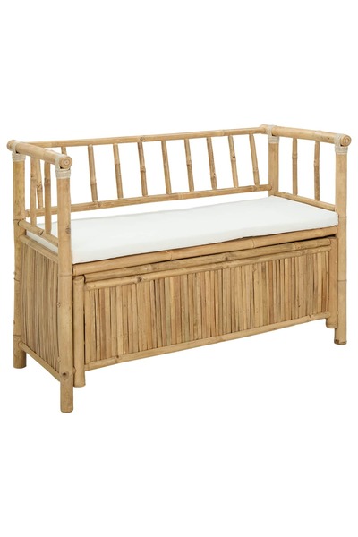 vidaxl Bancă de grădină cu șemineu 110 x 47 x 80 cm Bambus