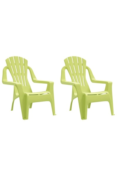 vidaxl Scaune grădină de copii 2 buc. verde 37x34x44 cm PP aspect lemn