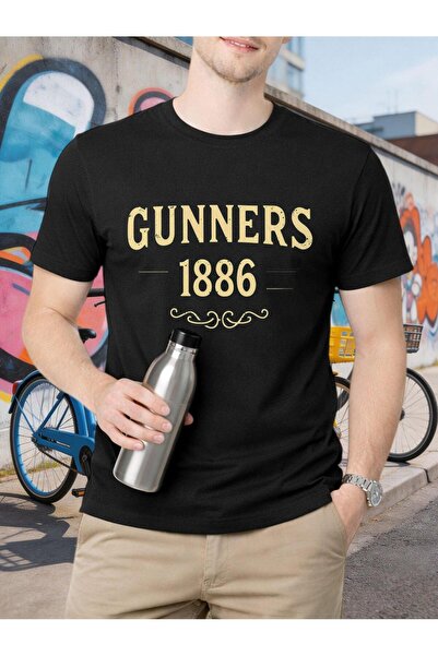 bolivia's تي شيرت GUNNERS 1886 بطباعة عتيقة - قميص رجالي قصير الأكمام مريح وم...