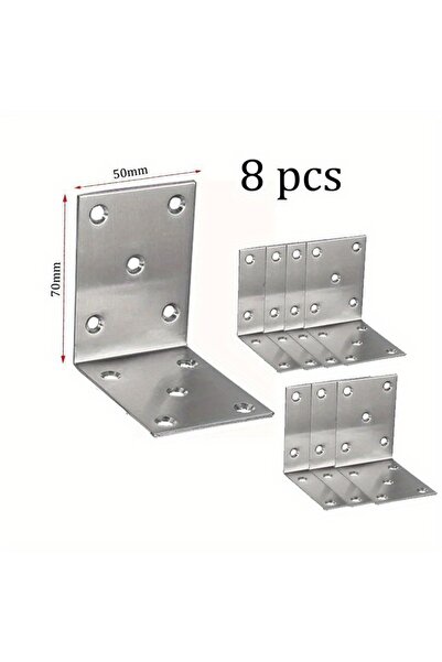Choice 8pcs-silvery 8Pcs Corner Brackets Corner Braces L Type Thick Stainless...