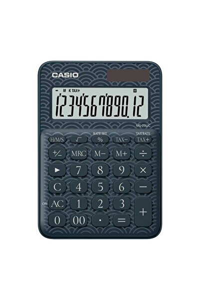 Casio 12 Digit Digital Calculator, Seigaiha Blue, MS-20UC-JBU