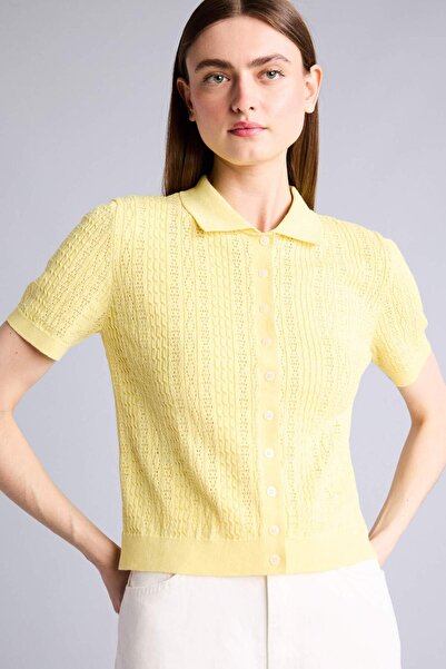 DeFacto Regular Fit Polo Collar Lace-Up Cardigan H7296Ax26Sp