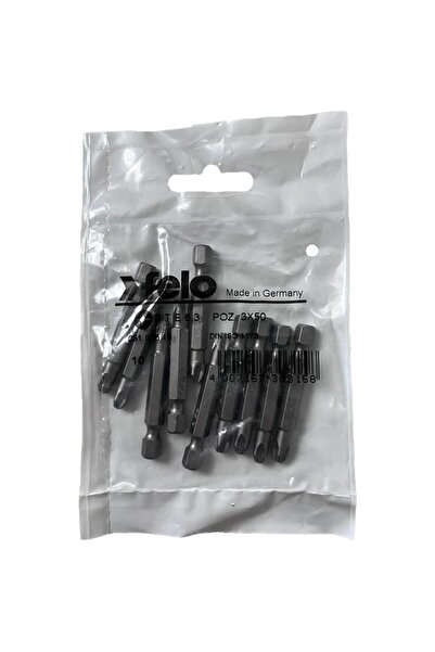 FELO Set de 10 biți cu profil industrial, tip Pozidrive, E6.3, PZ3, 50mm