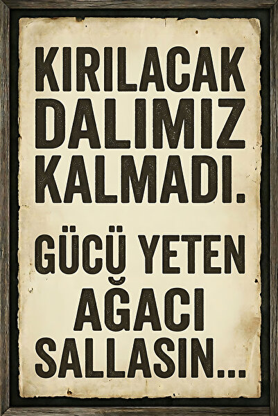 Hayal Poster kırılacak dalımız kalmadı Retro Ahşap Poster 20x30