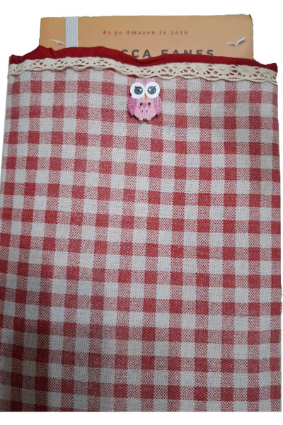 Amartis Design Copertă carte roșie M, carouri roșii