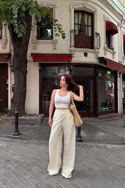 mylove Anjel Detail Linen Trousers Yellow