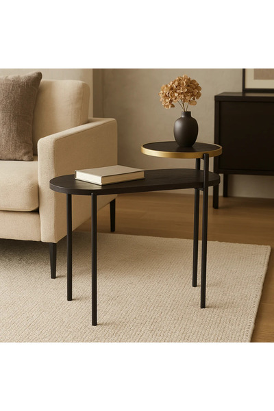 IconStore Single Brown Wood Service Table 56X30X70 cm