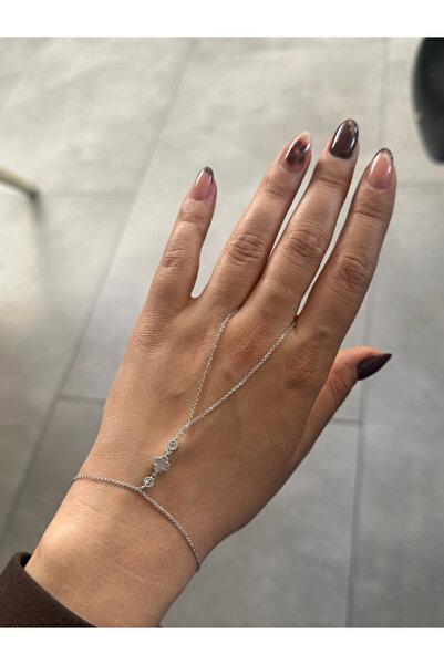 ZARİN JEWELS Beyaz Altın Kaplama Sedefli Yonca Figürlü Zirkon Taşlı Şahmeran