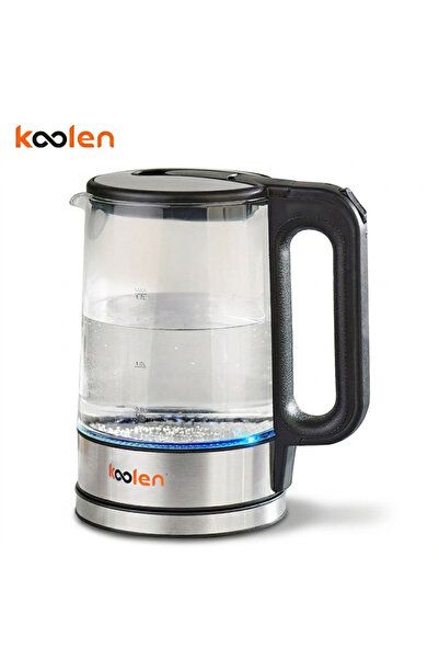Koolen غلاية كهربائية زجاجية سعة 1.7 لتر بقوة 2200 واط مع شاشة رقمية وإضاءة L...