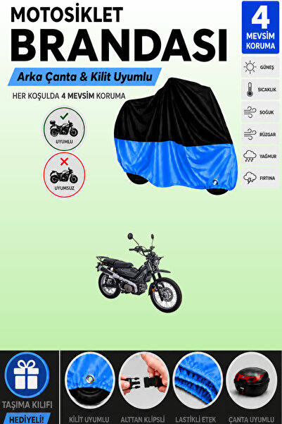 Cemku Double Black Top - Blue Bottom, Rear Bag Compatible Altai Tank X125 Mot...