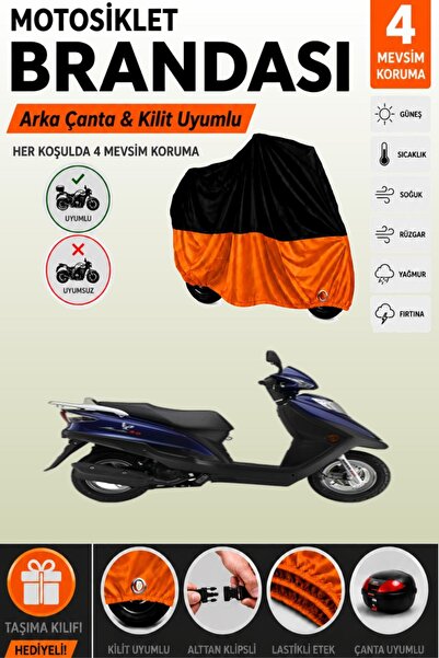 Cemku Double Black Top - Orange Bottom, Rear Bag Compatible Haojue Hj 125 St ...