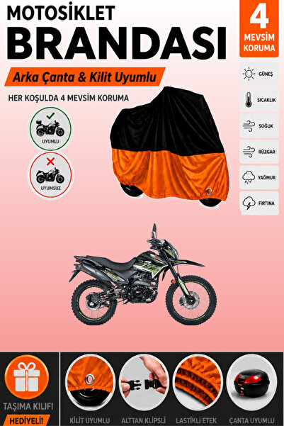 Cemku Double Black Top - Orange Bottom, Rear Bag Compatible Rks Xvr250 Motorc...