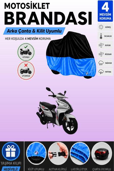 Cemku Double Black Top - Blue Bottom, Rear Bag Compatible Mondial 100 Ardour ...