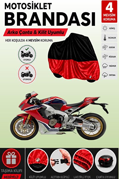 Cemku Double Black Top - Red Bottom, Rear Bag Compatible Honda Cbr 1000 Rr-R ...