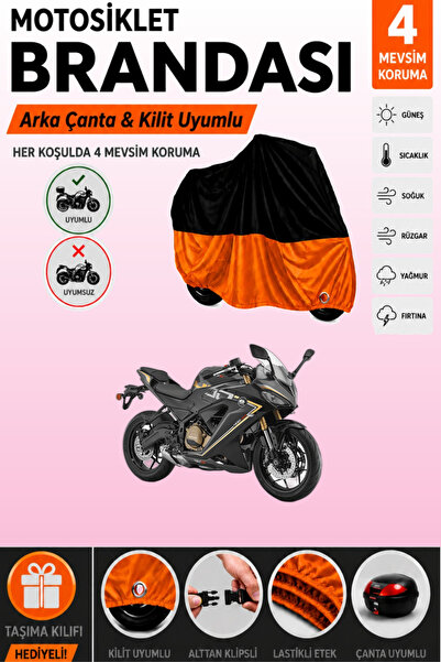 Cemku Double Black Top - Orange Bottom, Rear Bag Compatible Rks Srk400 Rr Mot...