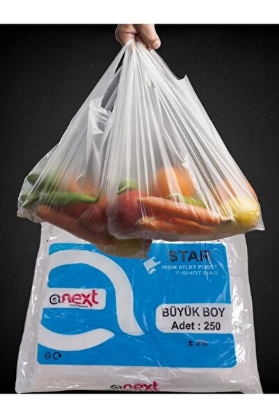 Ecoflex 250 Adet büyük Boy Manav Poşeti Hışır Atlet Poşet 27x54 Cm