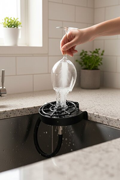 rafiel Luxury Home and Cafe Type High-Pressure Automatic Cup Washer - Black M...