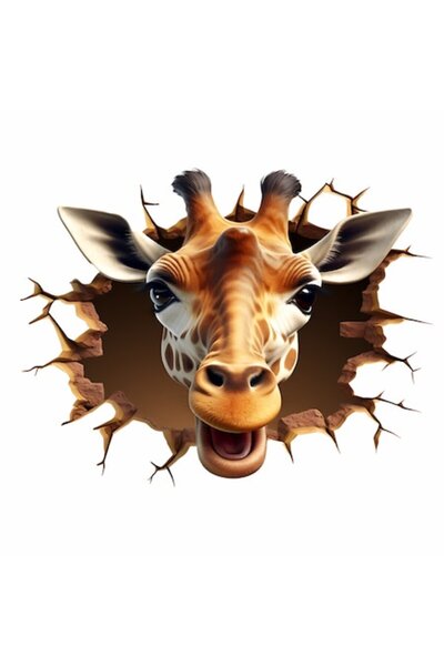 OEM 3D Giraffe decorative wall sticker, premium repositionable textile sticke...