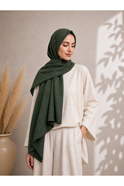 Bilenler Dubai Jakar Shawl Green– Non-Slip – Soft and Flowing Fabric